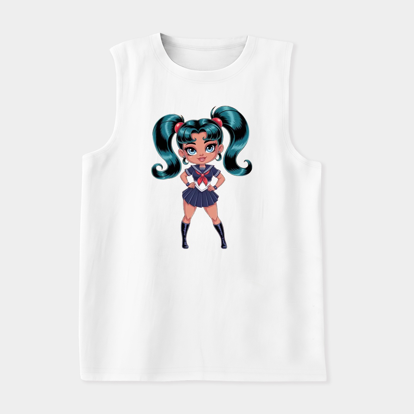 Sailor Miku Chibi Style Women's Soft Tank Top