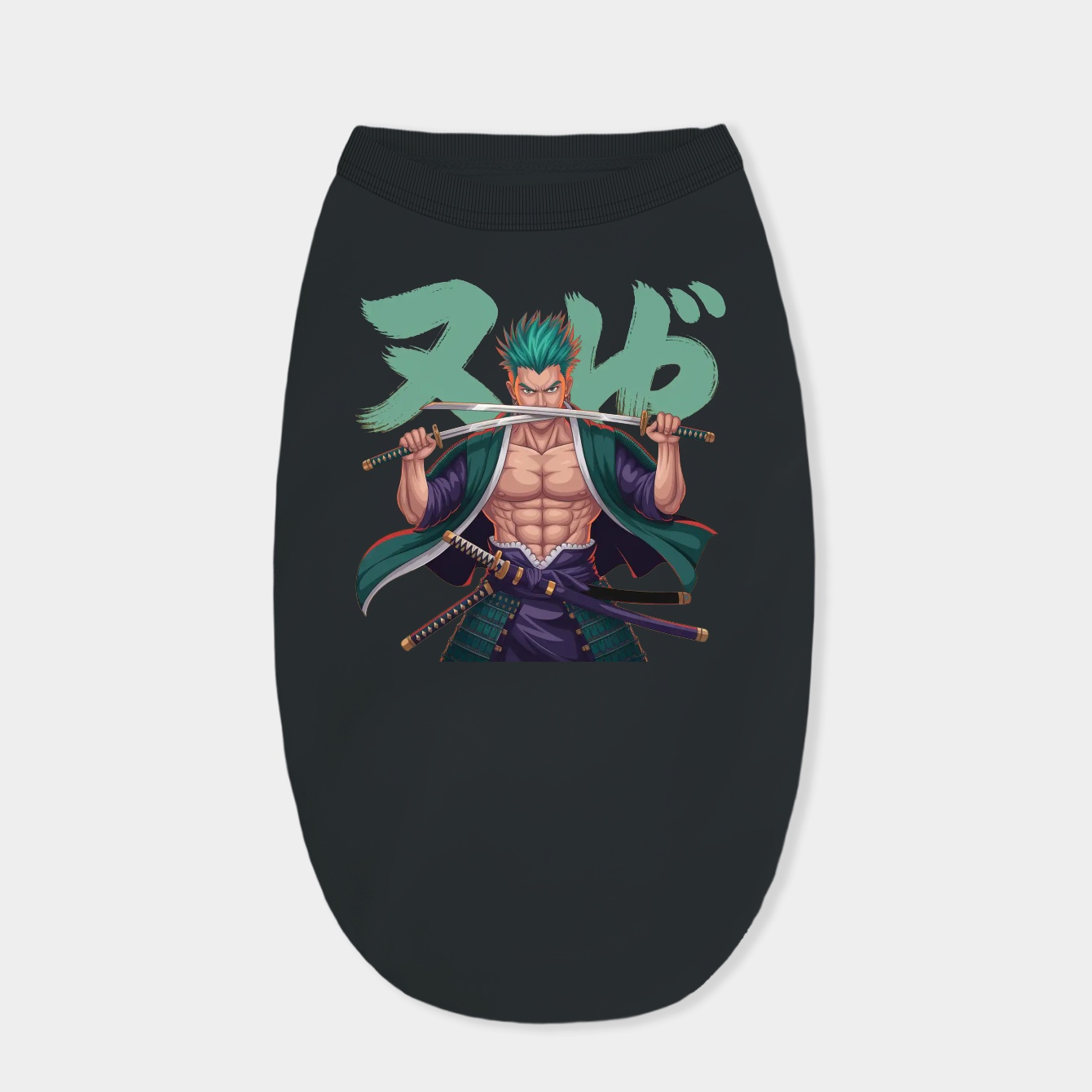zoro swordsman anime style Dog Shirt