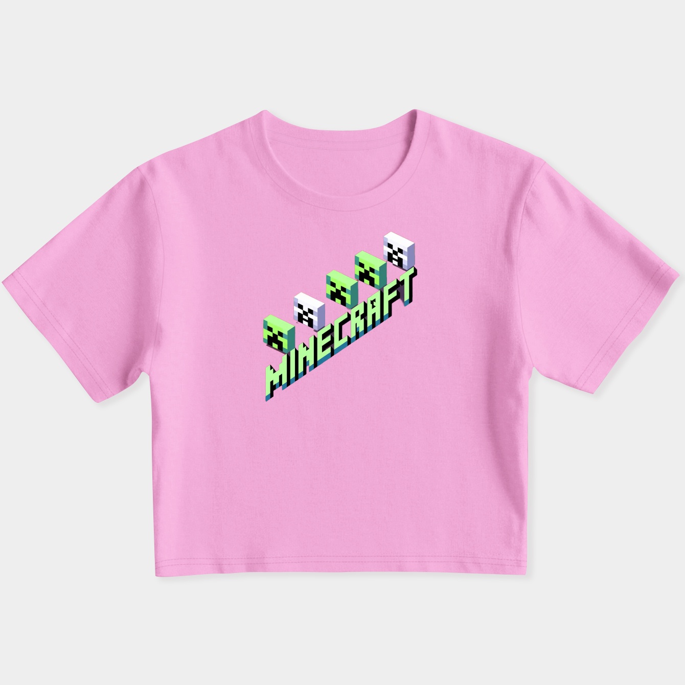 Minecraft Creeper Skeleton Heads Women's Slim Fit Baby Tee