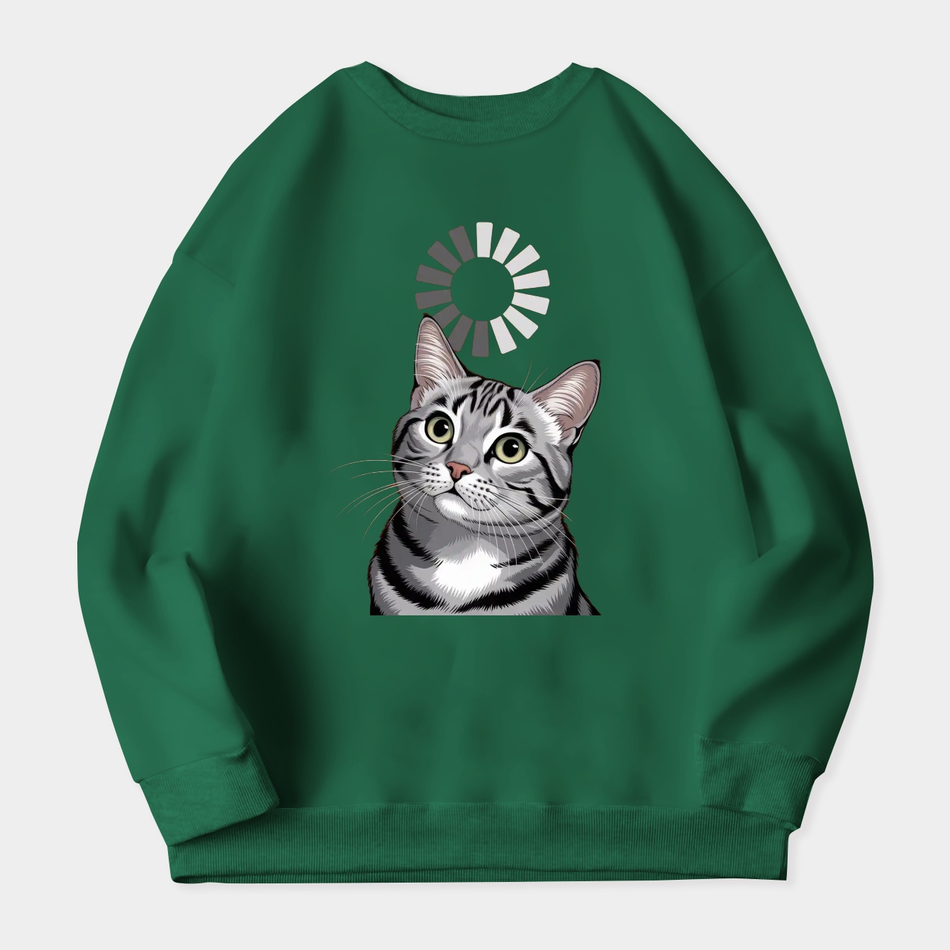 Funny loading cat print Women's Plus Size Sweatshirt