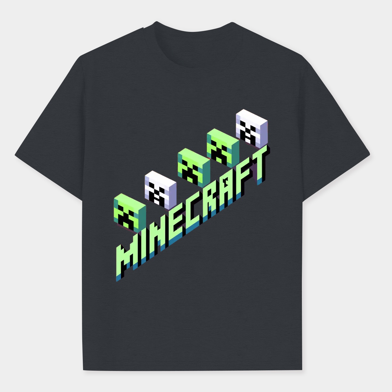 Minecraft Creeper Skeleton Heads Men's Performance Athletic T-Shirt