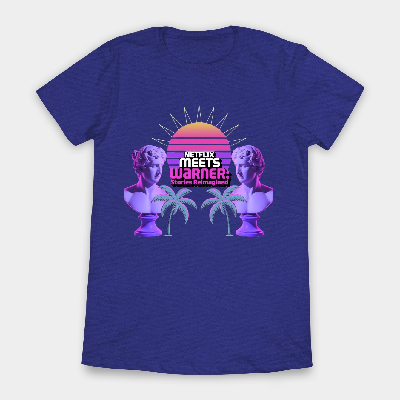 Vaporwave Legends: Neon Story Fusion Women's T-Shirt