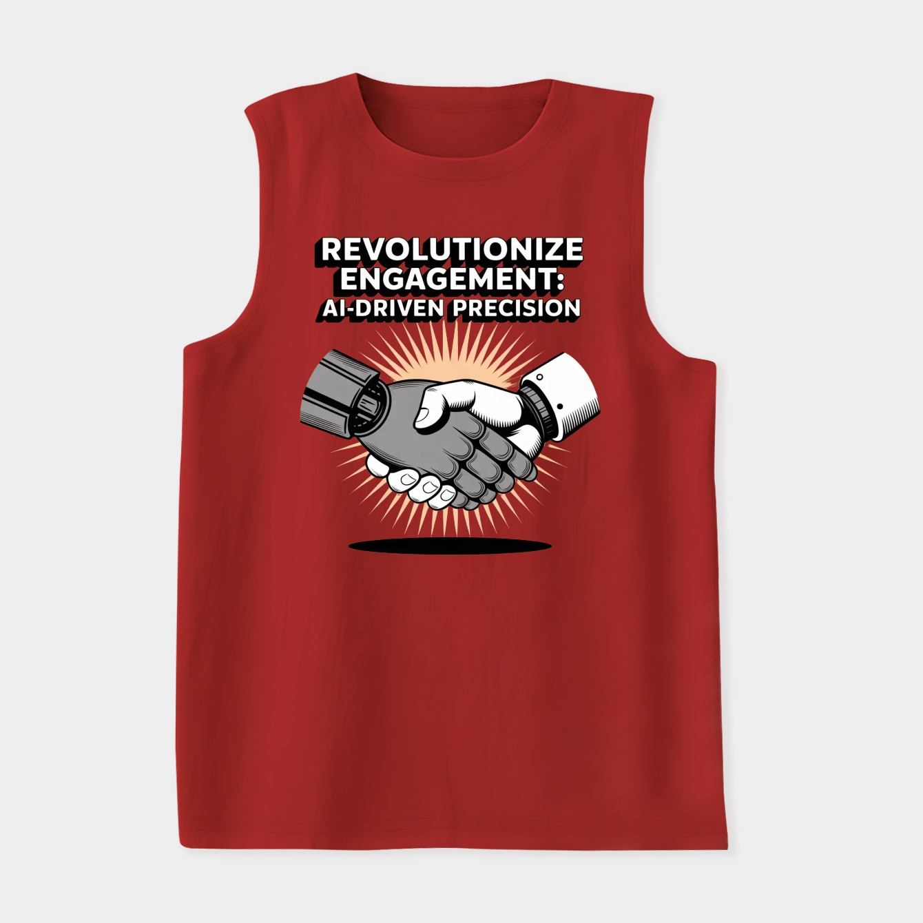 Retro AI Human Handshake Fusion Women's Soft Tank Top