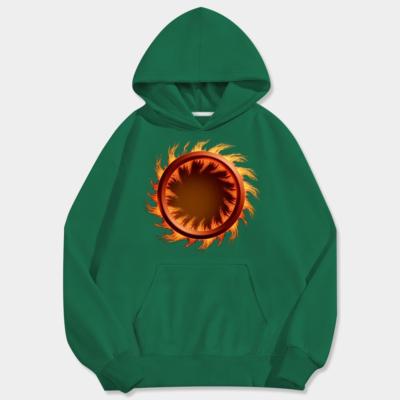 Flame Fire Circle Design Men's Big & Tall Hoodie
