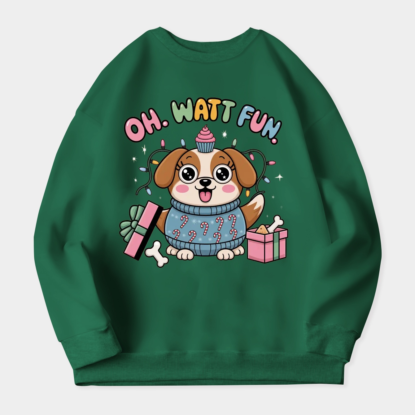 Oh What Fun Kawaii Dog Women's Crewneck Sweatshirt