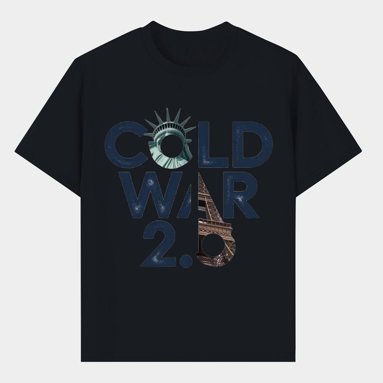 Cold War Rift: Liberty vs Eiffel Men's T-Shirt