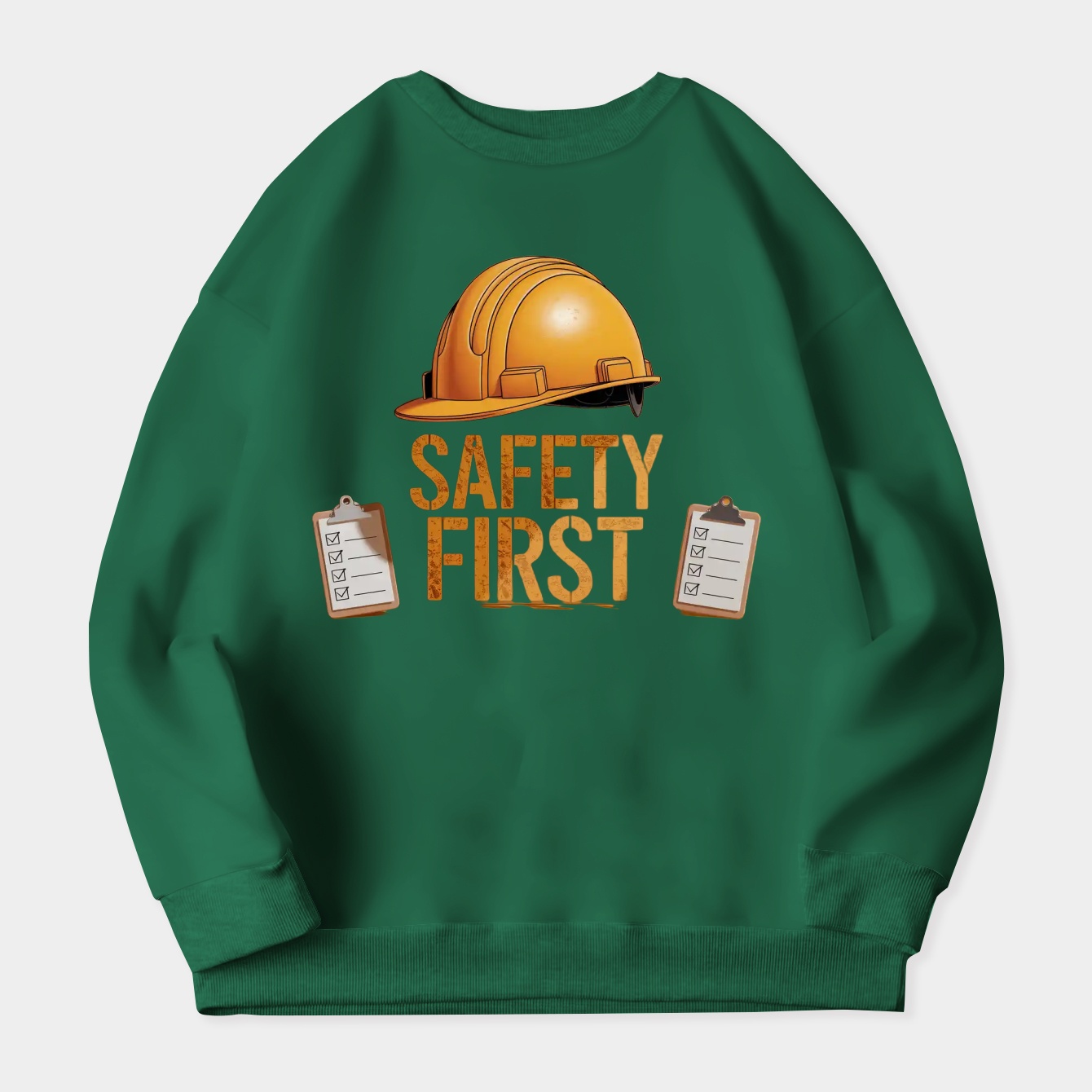 Safety First Vintage Hard Hat Women's Crewneck Sweatshirt