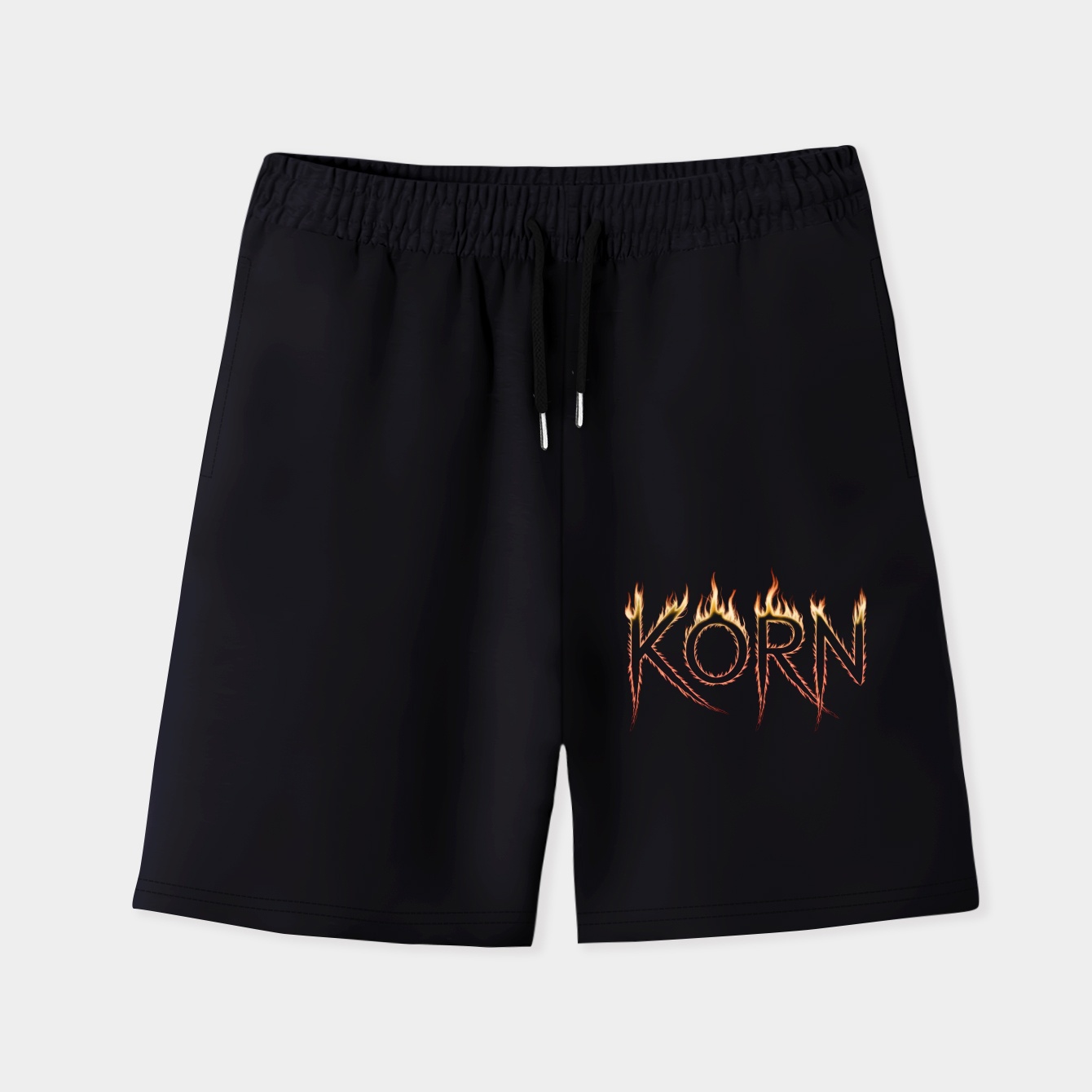 Korn Burning Flame Text Men's Quick-Dry Athletic Shorts