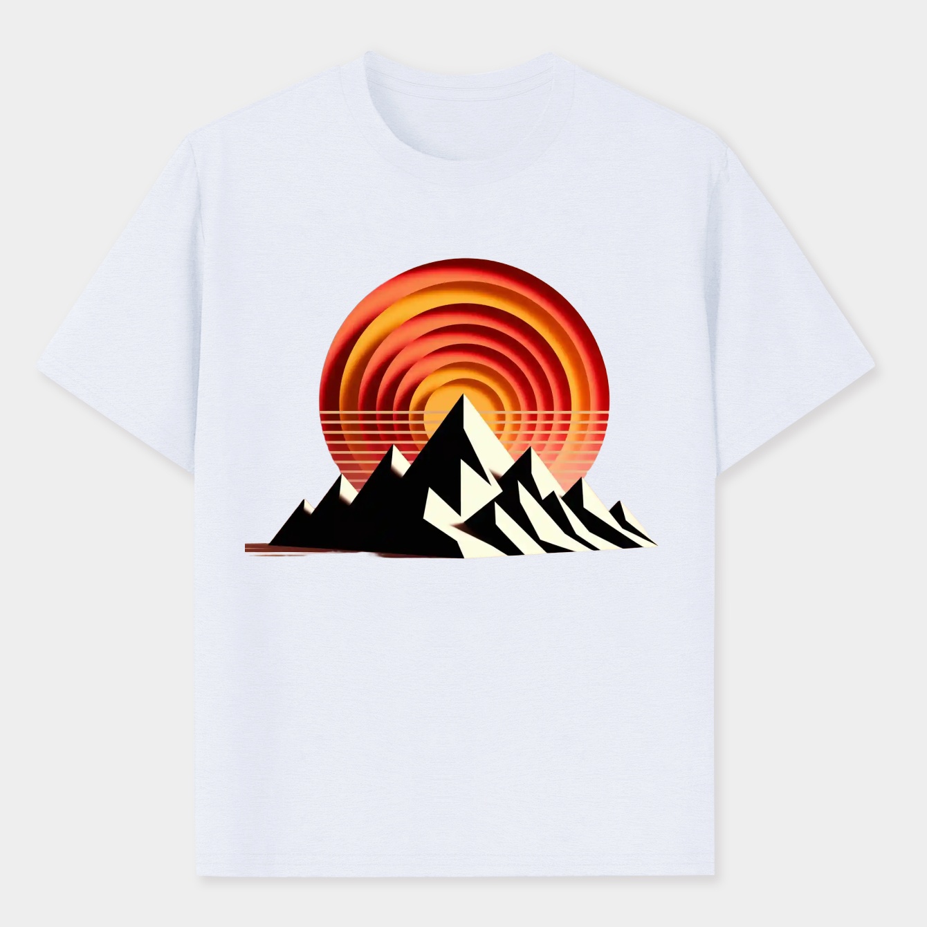 Twilight Peaks – Round Sunset Men's Performance Athletic T-Shirt