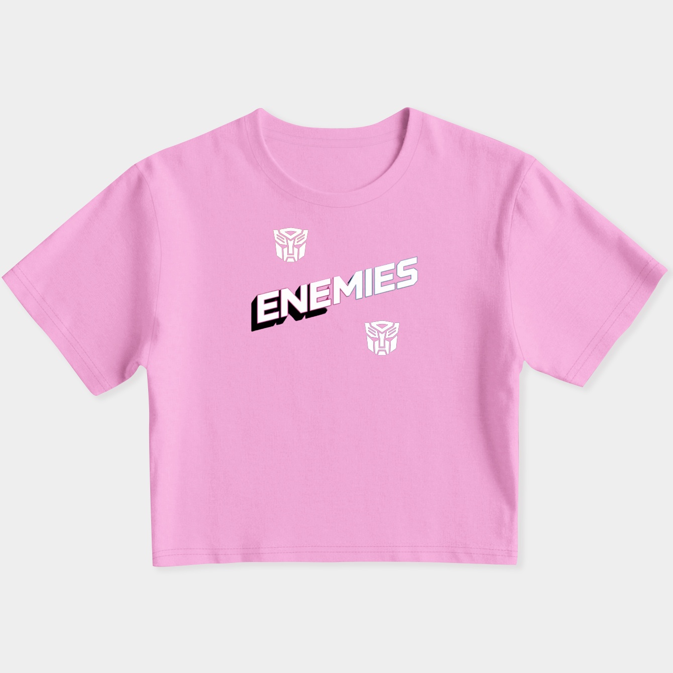 Transformers Enemies Split Women's Slim Fit Baby Tee