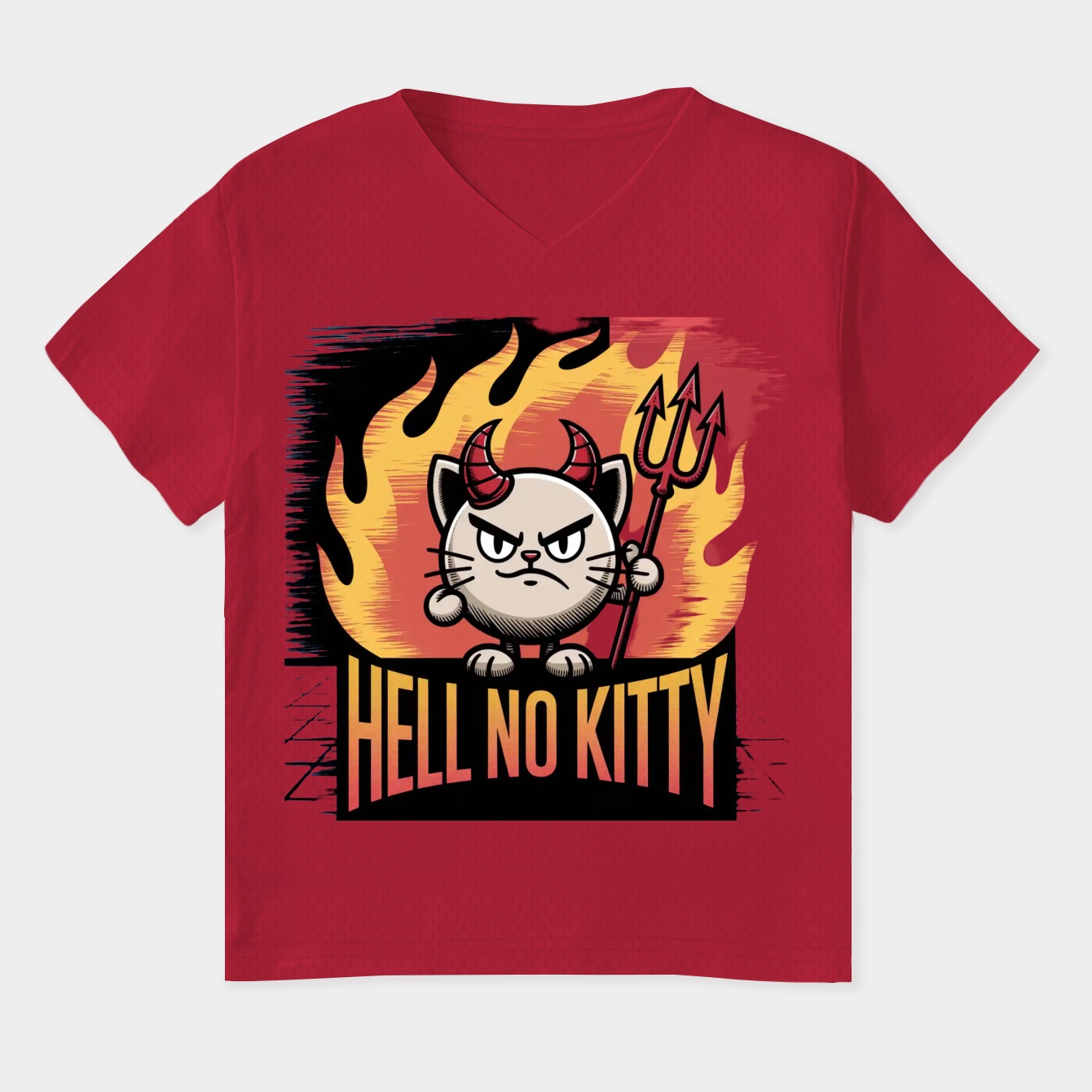 Hell No Kitty Women's Plus Size V-Neck T-Shirt