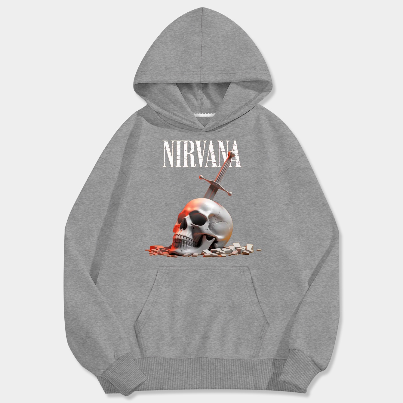Nirvana Skull Sword Men's Big & Tall Hoodie