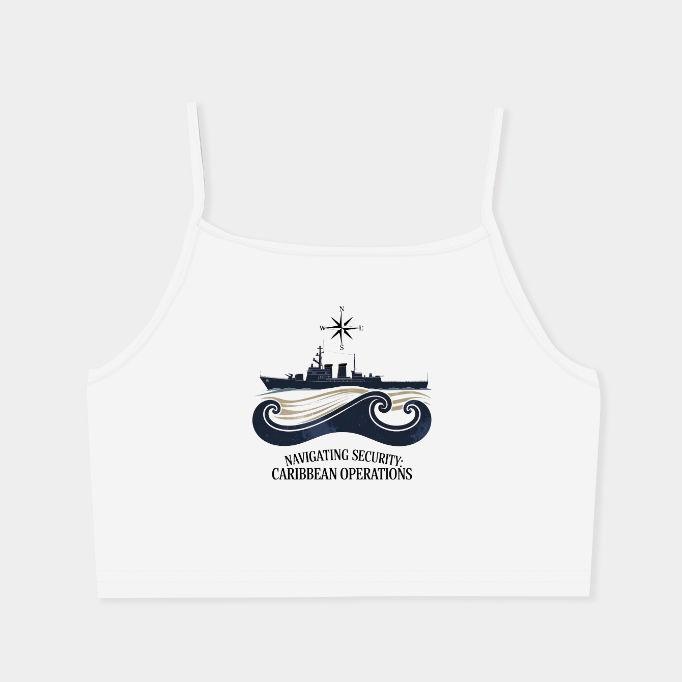 Caribbean Navy Destroyer Voyage Women's Spaghetti Strap Tank Top