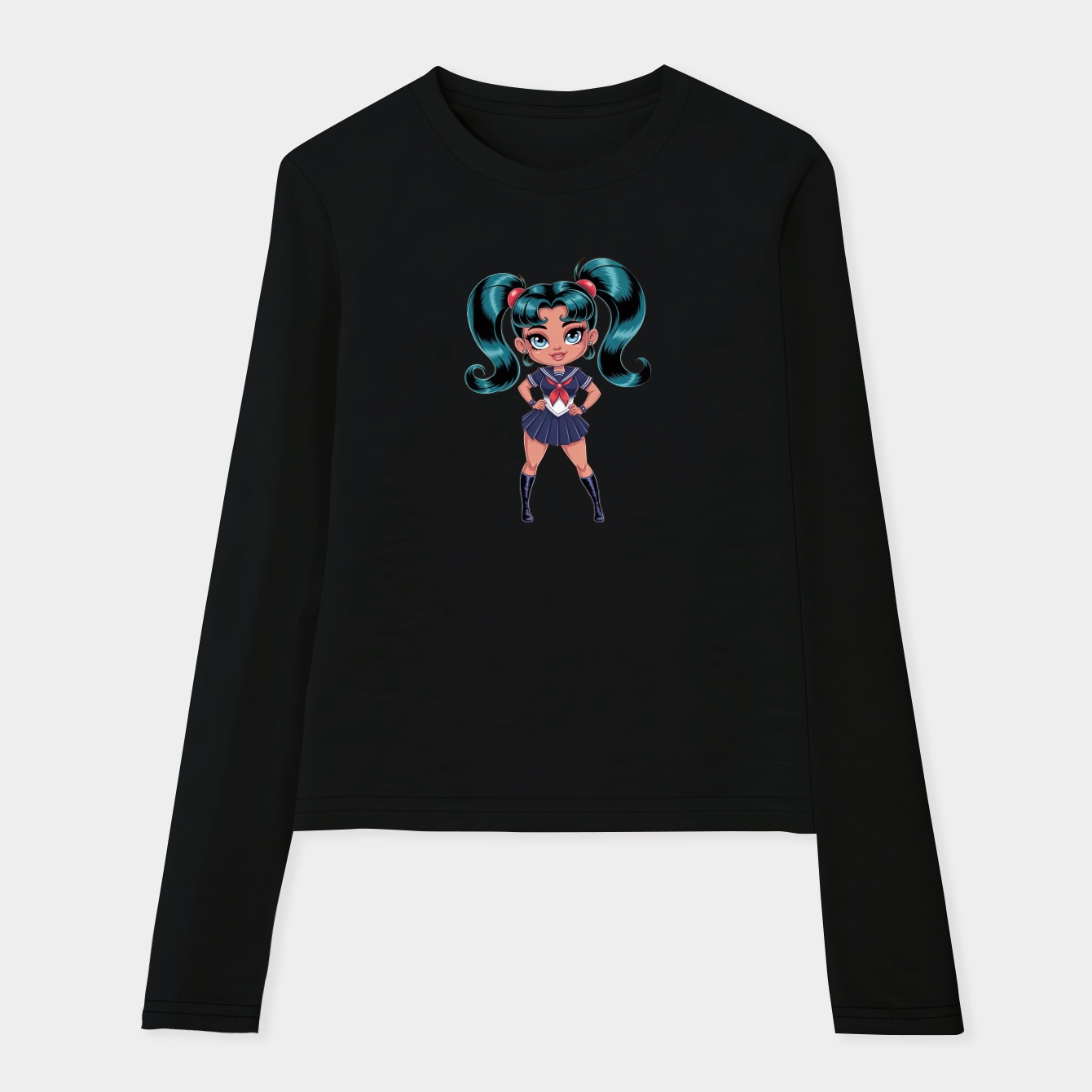 Sailor Miku Chibi Style Women's Soft Long Sleeve T-Shirt