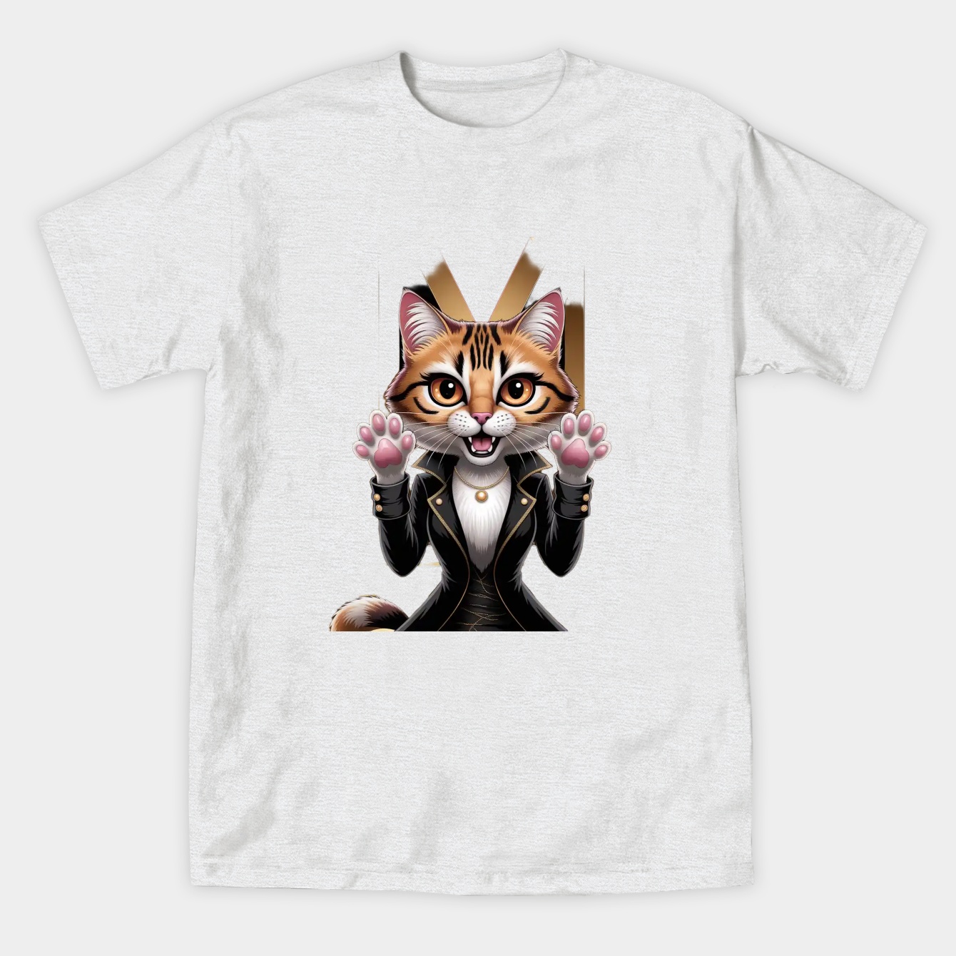 Golden Kitty White Monogram Women's Athletic Performance T-Shirt