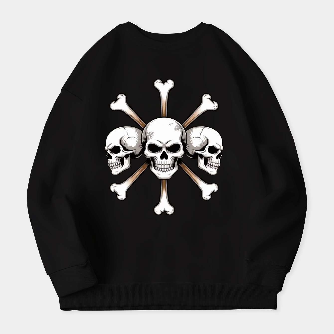 Black Beard Pirate Skull Emblem Women's Plus Size Sweatshirt
