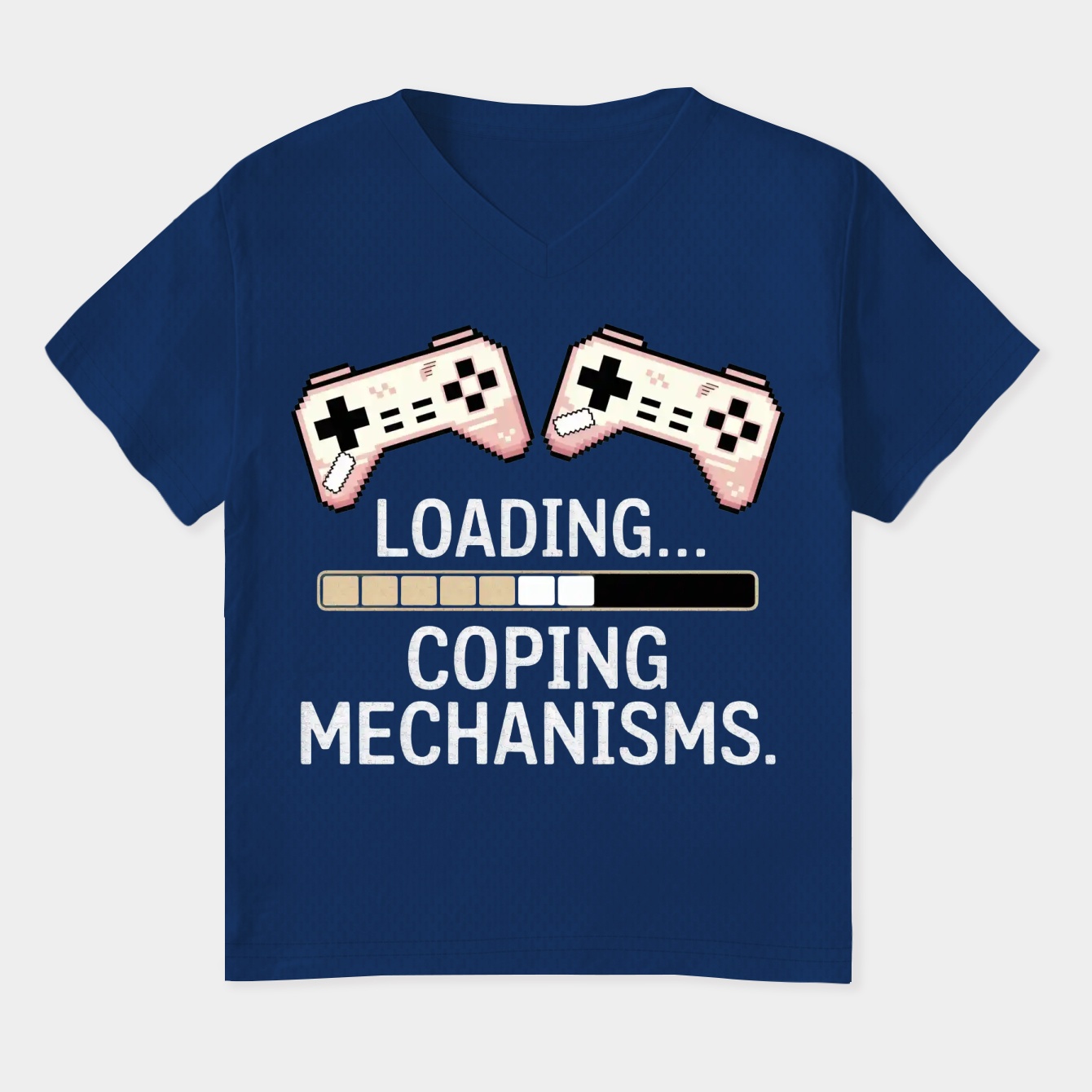 Loading Coping Mechanisms Retro Game Mood Women's Plus Size V-Neck T-Shirt