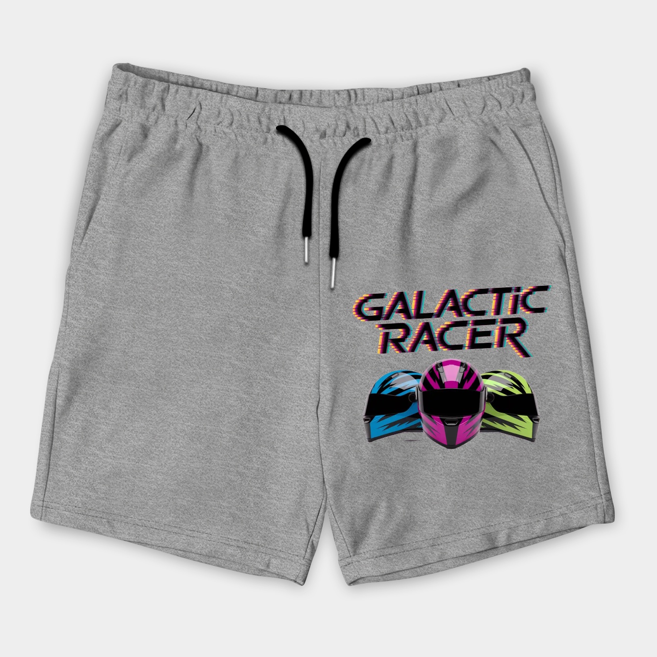 Glitch Neon Galactic Racing Helmets Men's Shorts