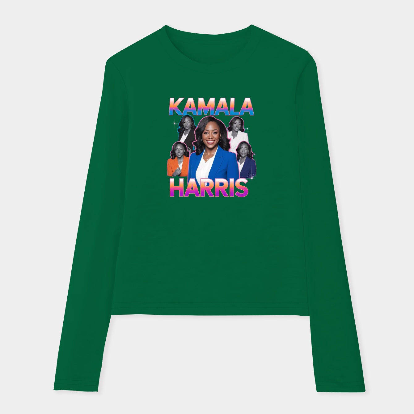 Vintage 90s Kamala Harris 47th President USA America 2024 Election Men Woman Kids Women's Soft Long Sleeve T-Shirt
