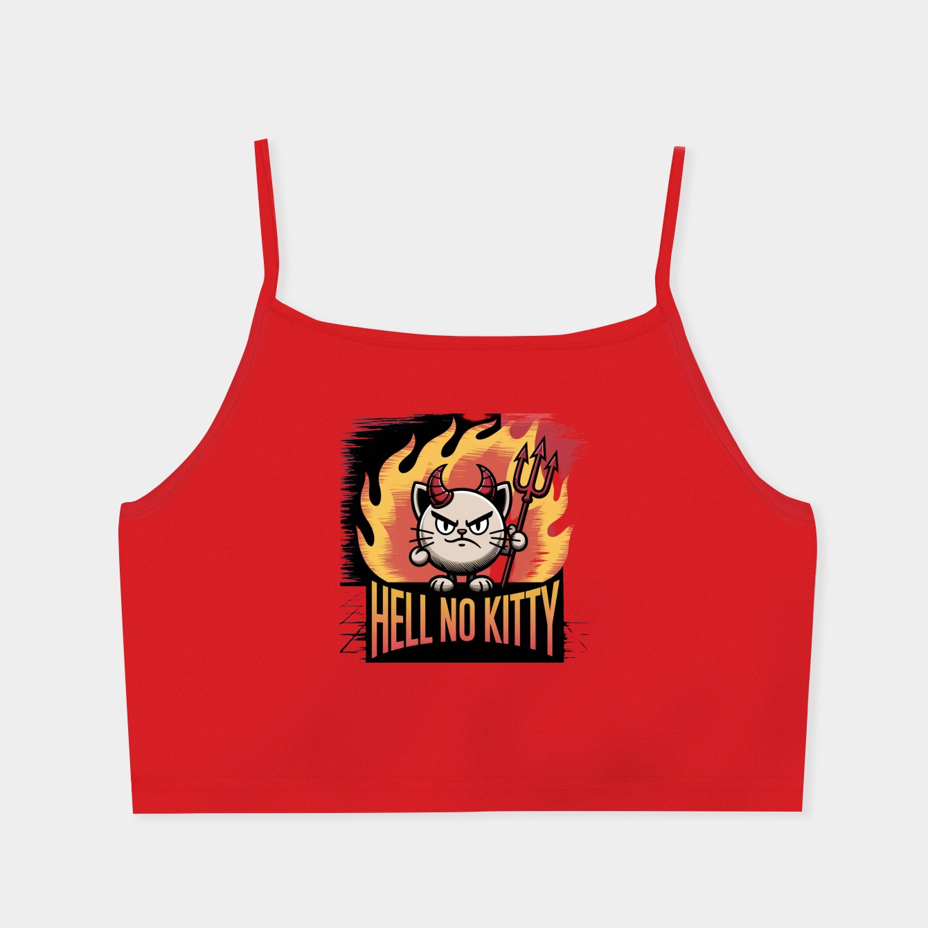 Hell No Kitty Women's  Spaghetti Strap Tank Top
