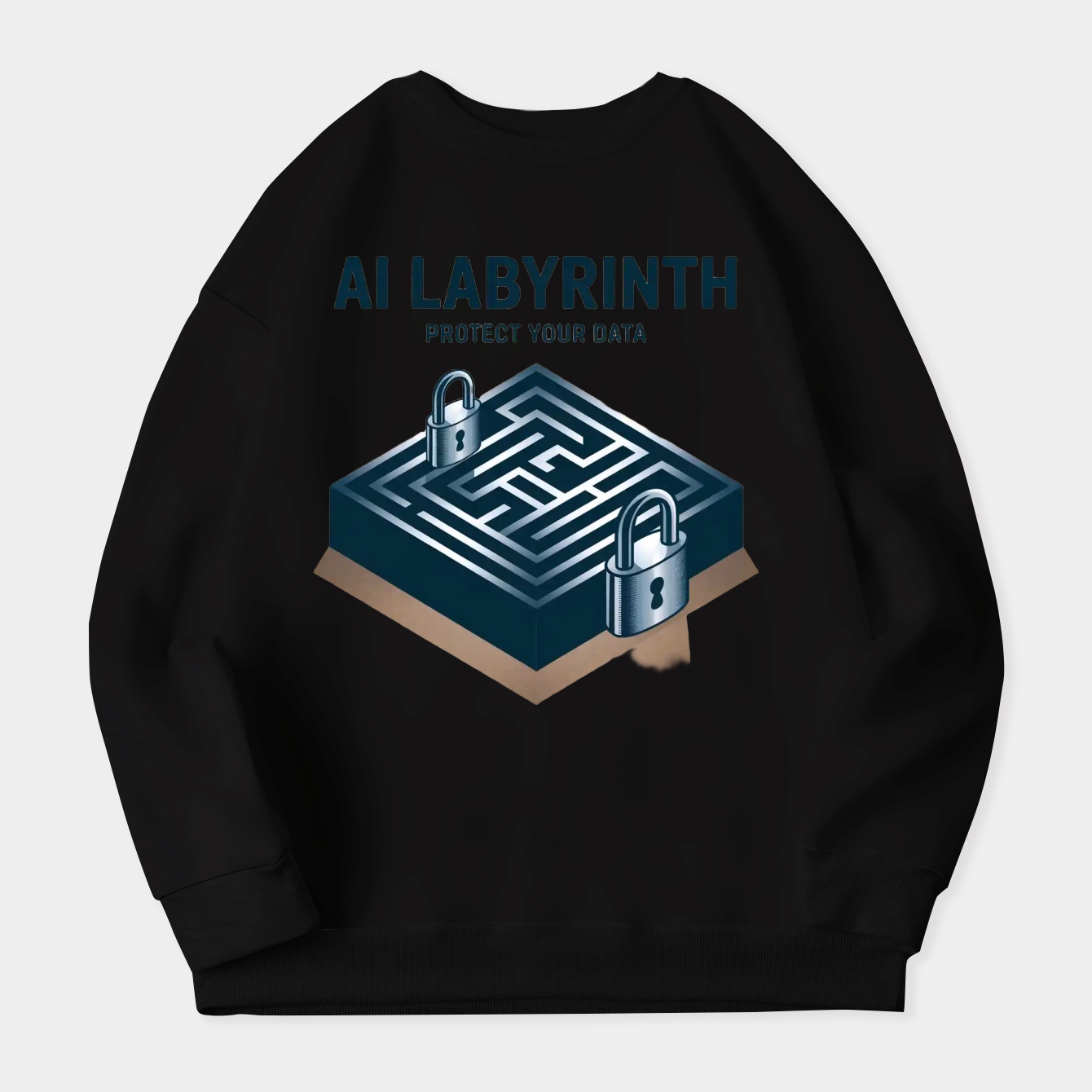 AI Labyrinth: Protect Your Data Women's Crewneck Sweatshirt