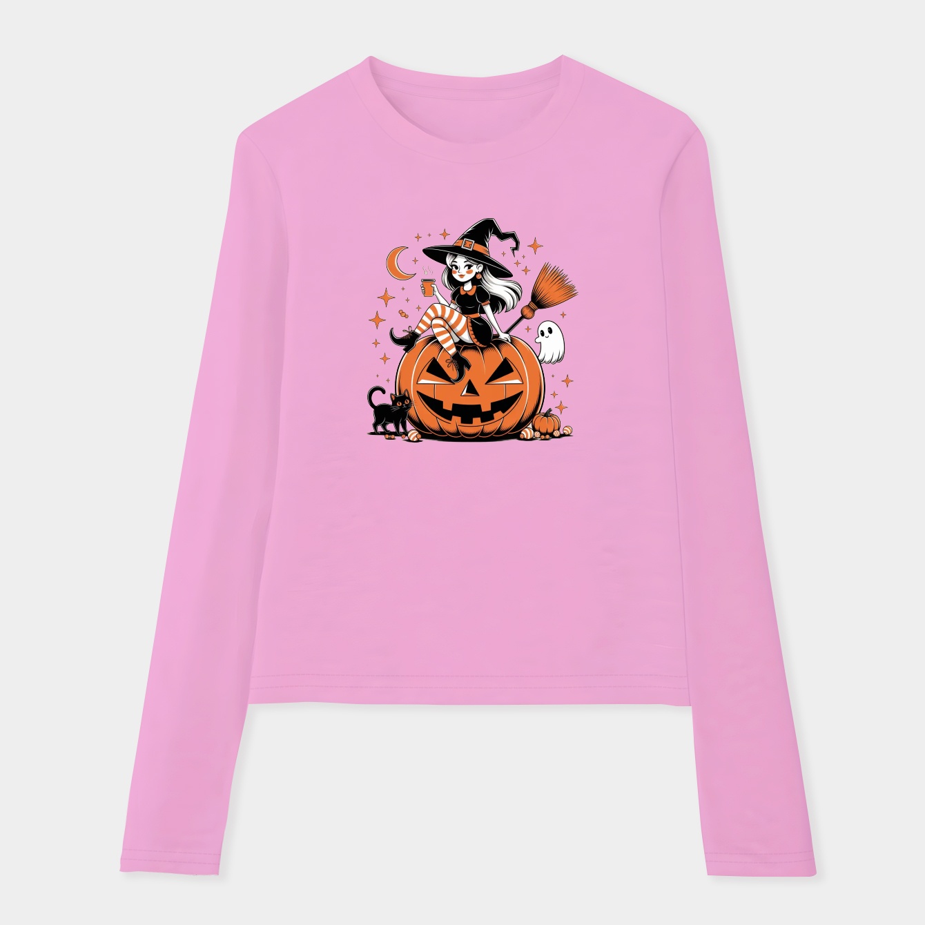 Basic Witch Halloween Vibes Women's Soft Long Sleeve T-Shirt