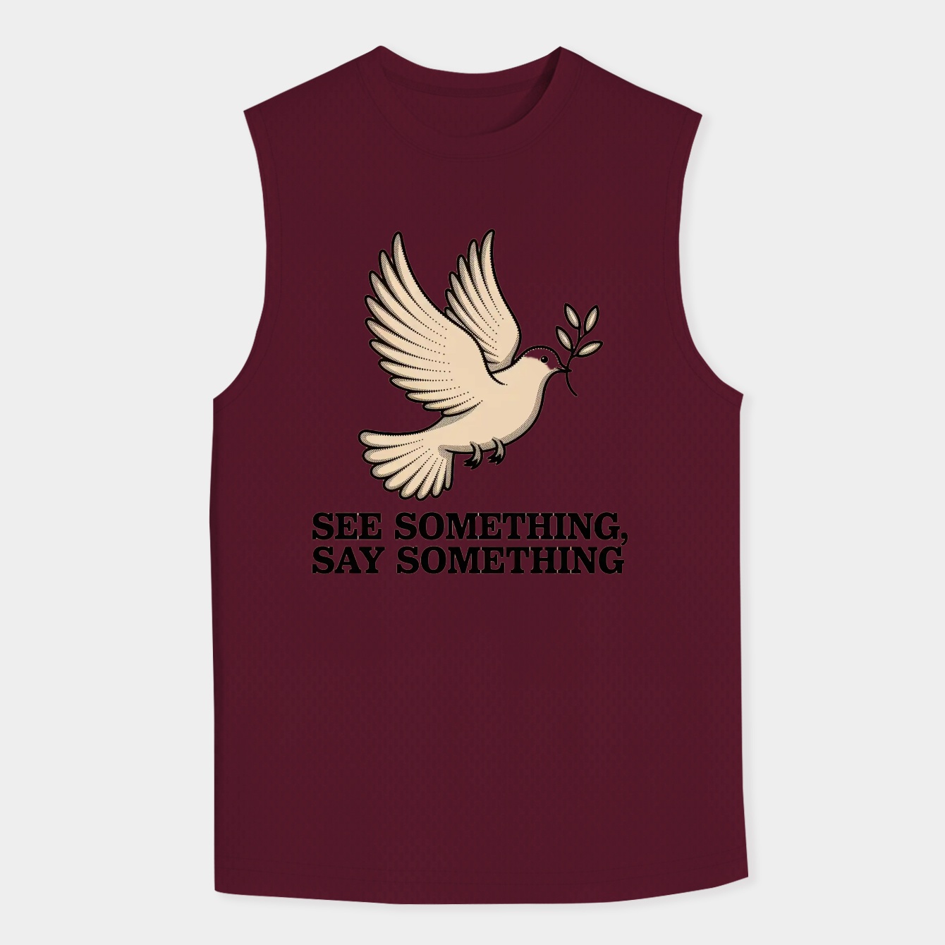 Dotted Dove Peace Message Men's Big & Tall Tank Top