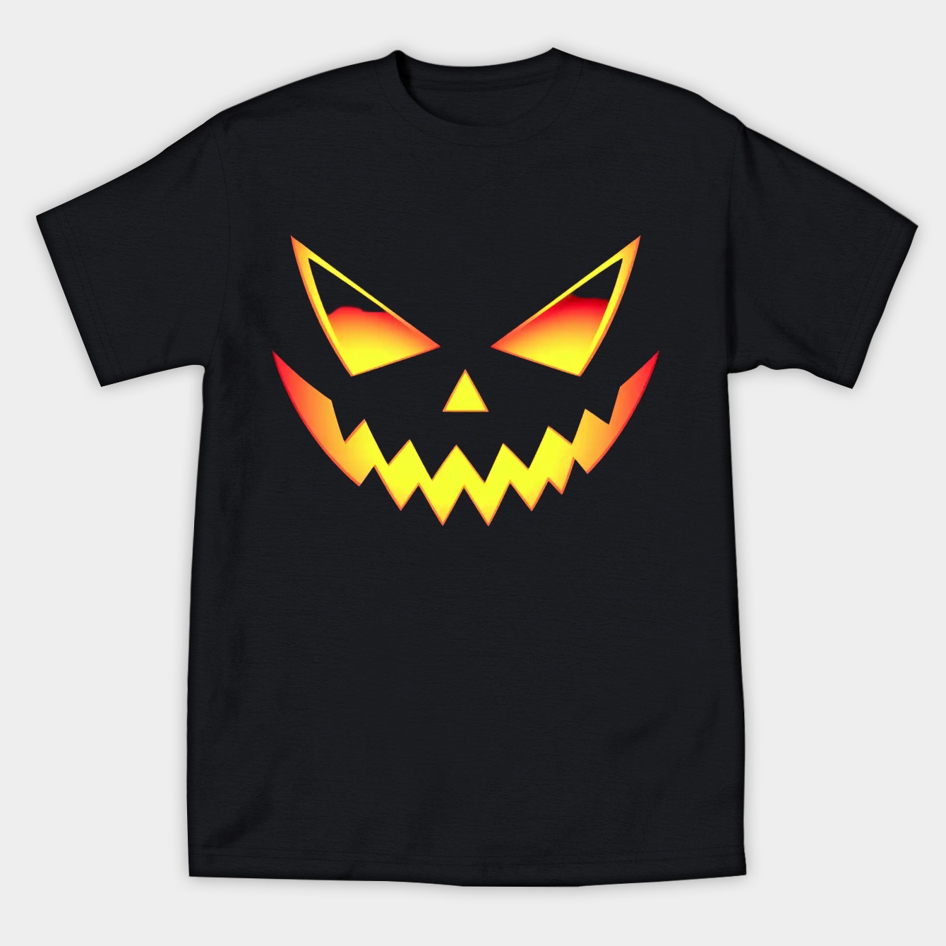 Glowing Pumpkin Face Design Women's Athletic Performance T-Shirt
