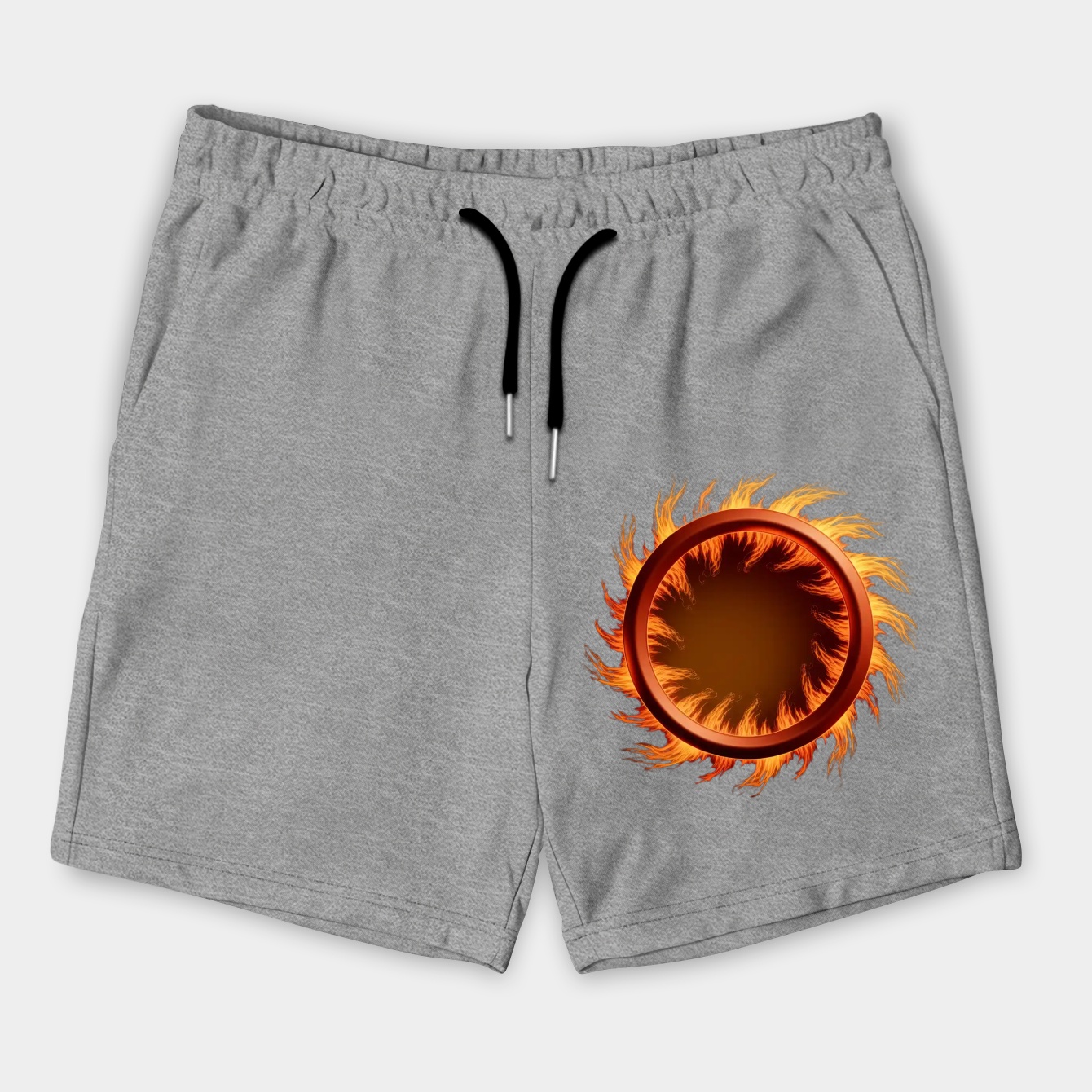Flame Fire Circle Design Men's Shorts