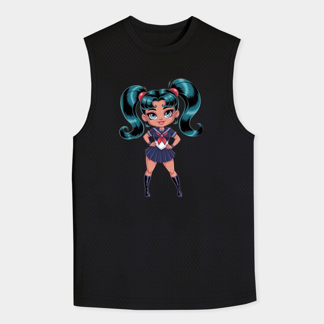 Sailor Miku Chibi Style Men's Big & Tall Tank Top