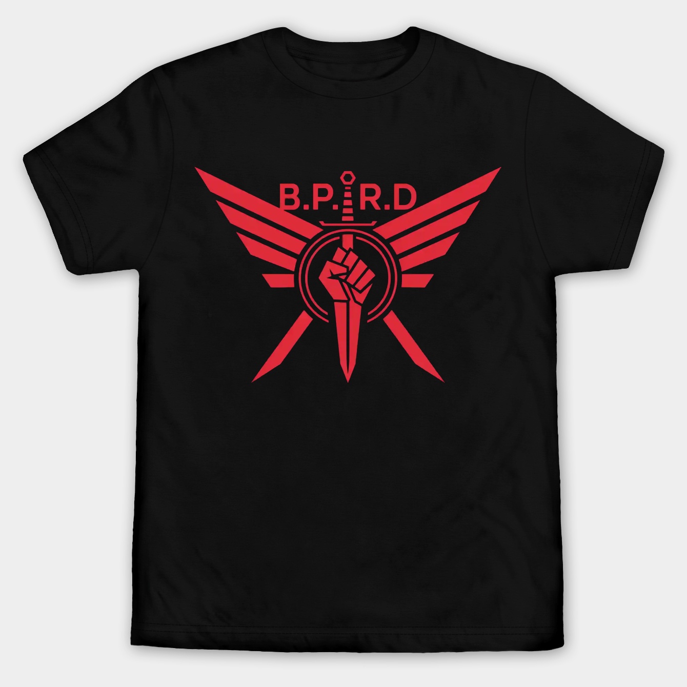 BPRD Red Emblem Design Men's Big & Tall T-shirt