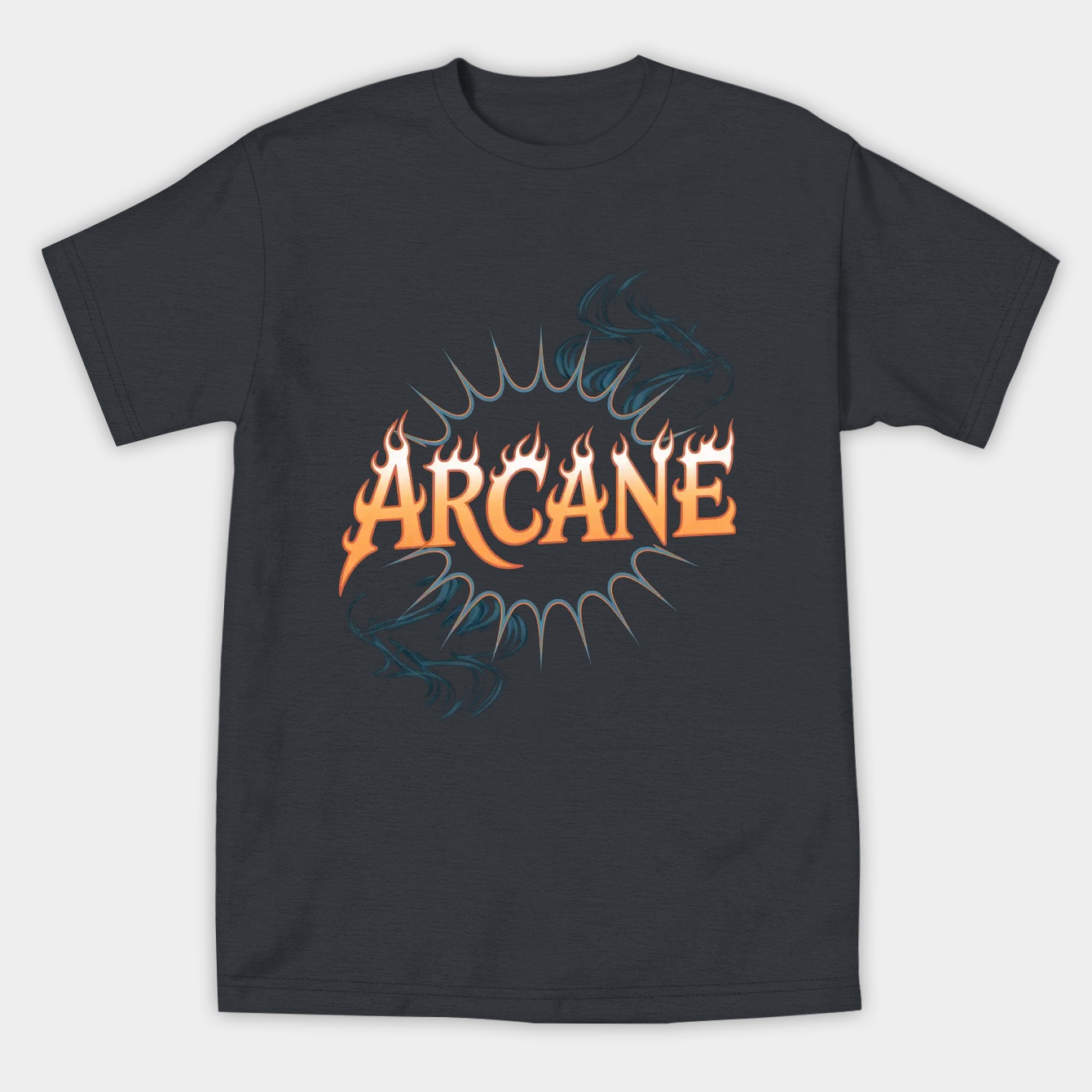 ARCANE Psychedelic Flame Typography Women's Athletic Performance T-Shirt