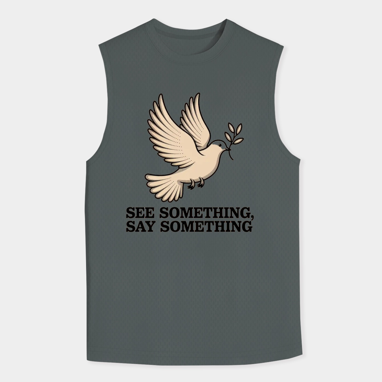 Dotted Dove Peace Message Men's Tank Top