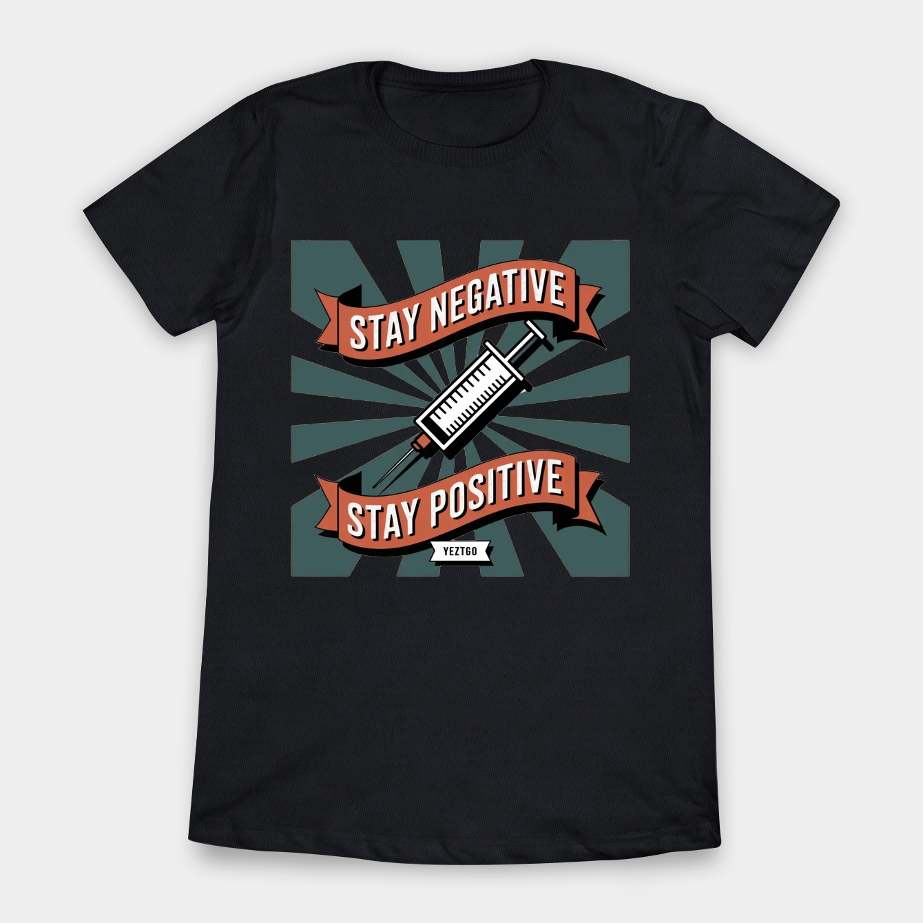 Stay Positive Stay Negative Retro Syringe Women's T-Shirt