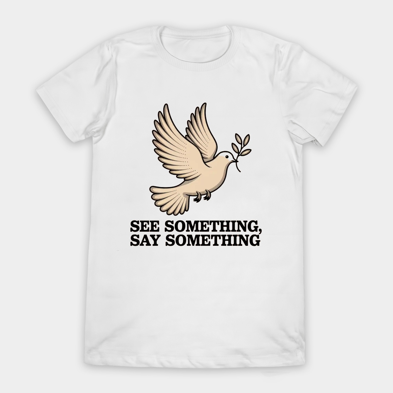 Dotted Dove Peace Message Women's T-Shirt