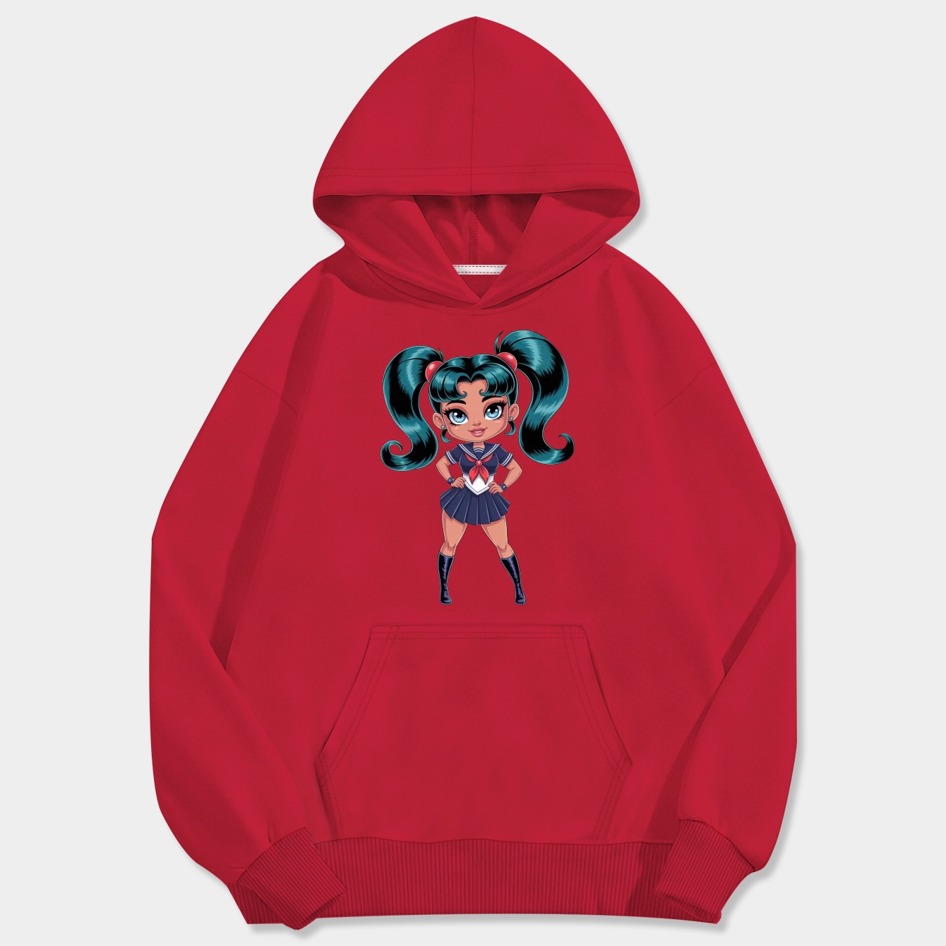 Sailor Miku Chibi Style Men's Big & Tall Hoodie
