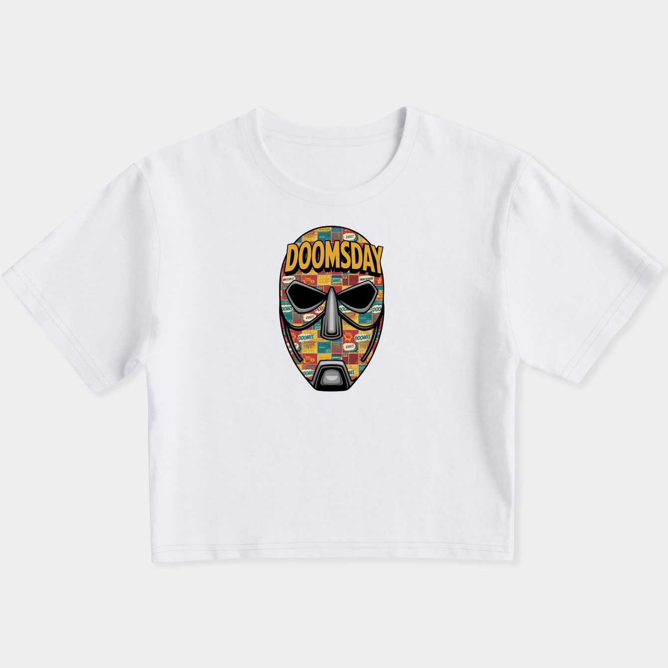 mf-doom comic mask design Women's Slim Fit Baby Tee