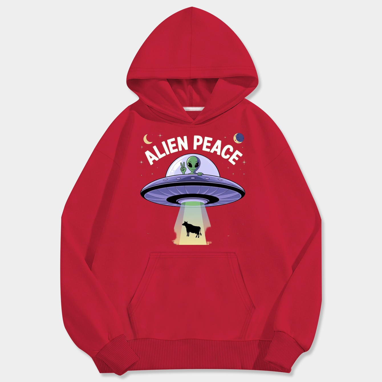 Alien Peace Encounter Men's Big & Tall Hoodie