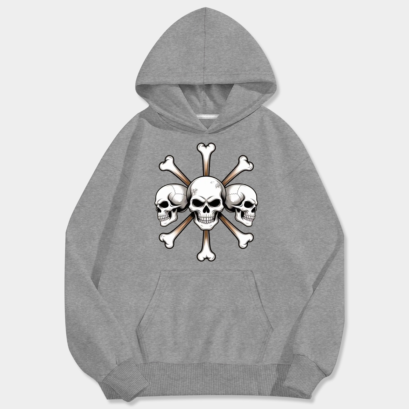 Black Beard Pirate Skull Emblem Men's Big & Tall Hoodie