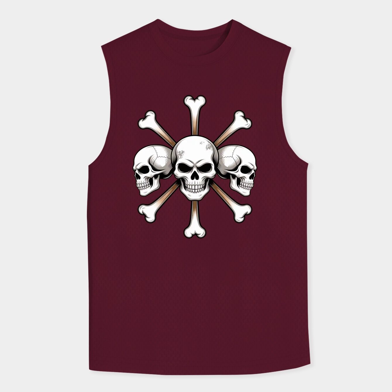 Black Beard Pirate Skull Emblem Men's Tank Top