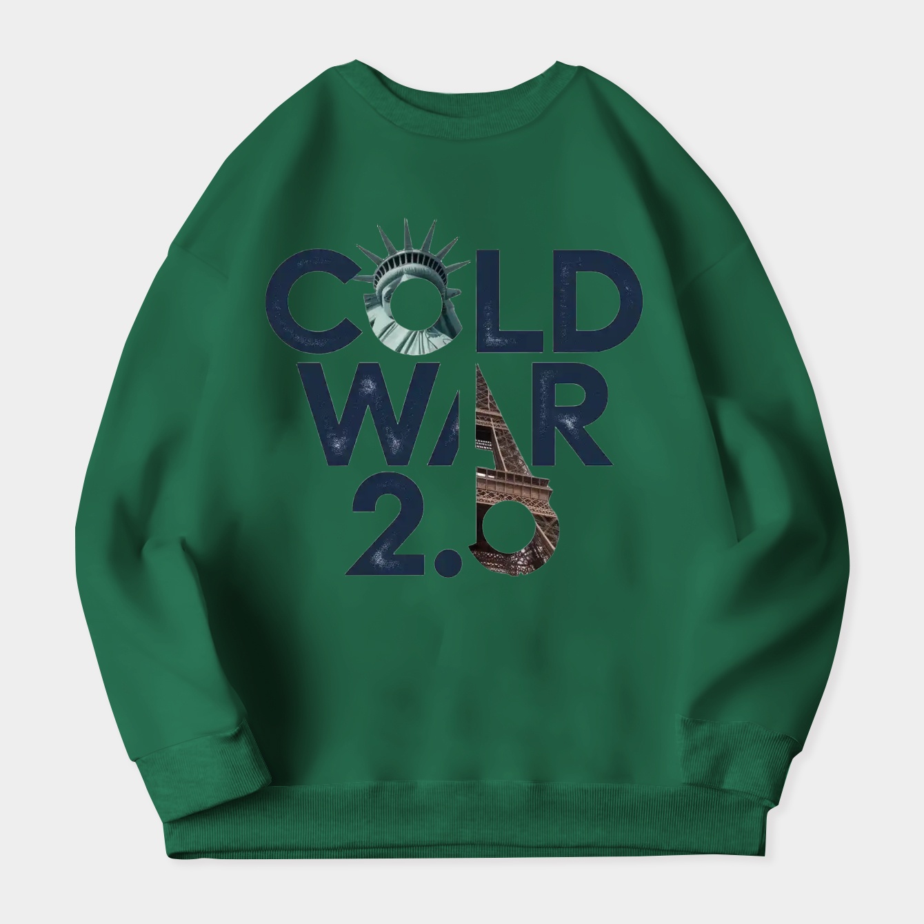 Cold War Rift: Liberty vs Eiffel Women's Crewneck Sweatshirt