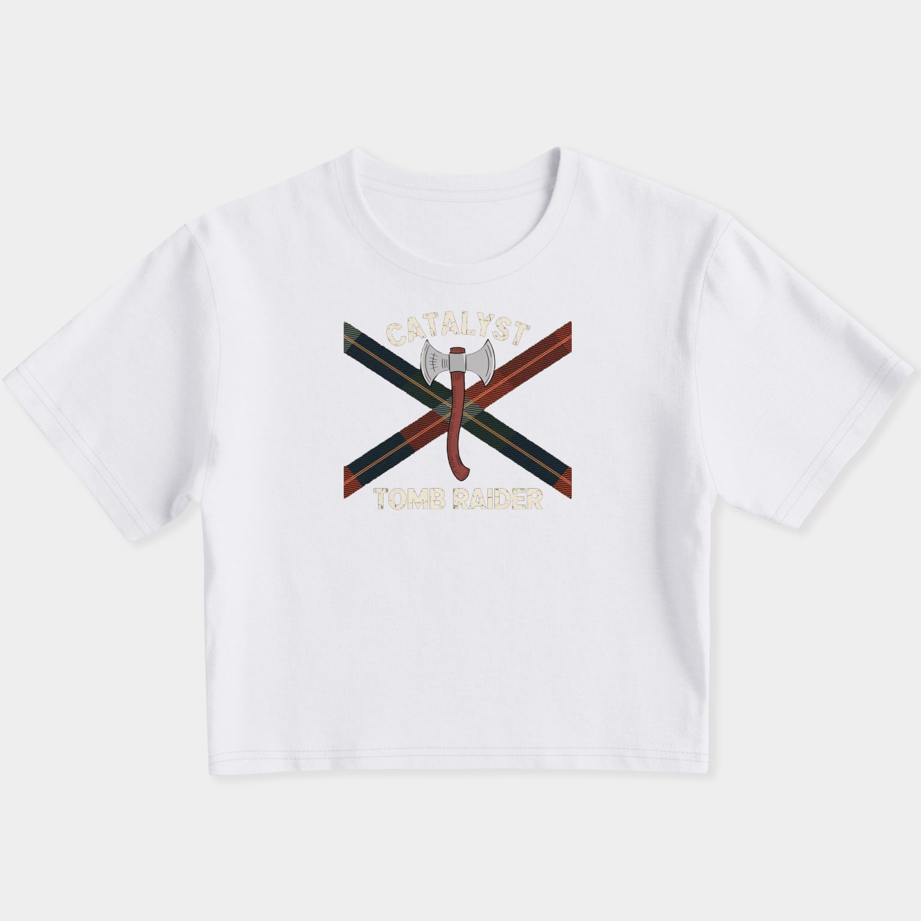 Catalyst Axe Tomb Raider Crest Women's Slim Fit Baby Tee