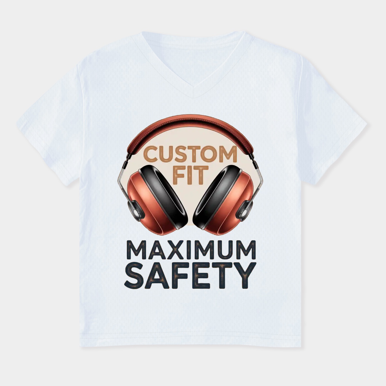 Vintage Earmuffs Custom Safety Women's Plus Size V-Neck T-Shirt