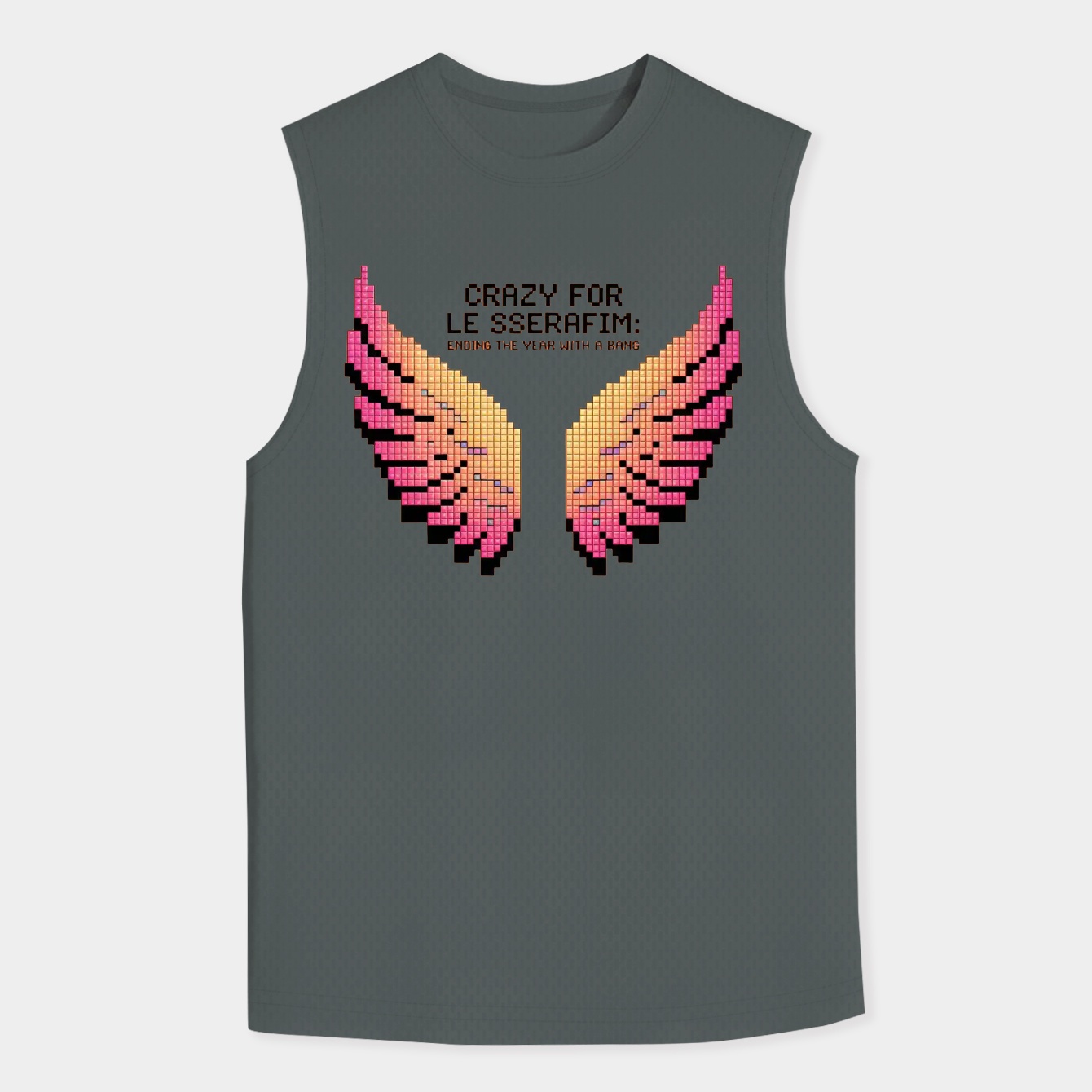 Pixel Wings: Crazy for LE SSERAFIM Men's Big & Tall Tank Top
