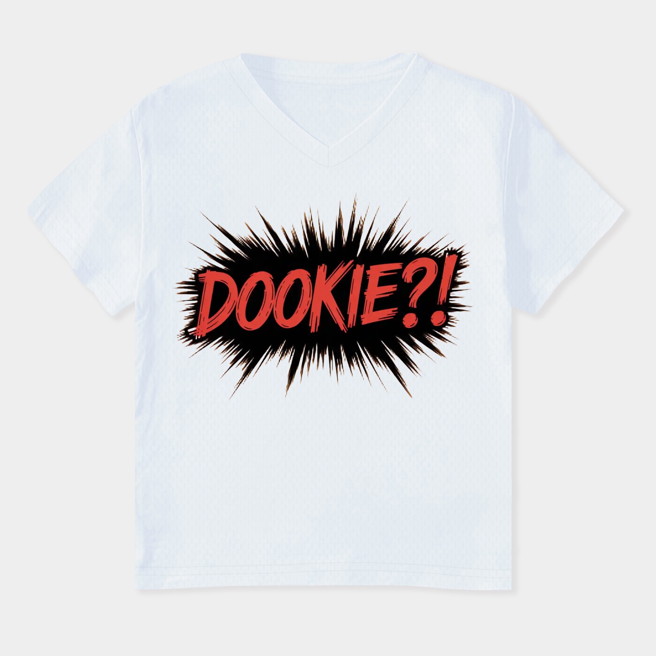 DOOKIE?! Bold Red Letters Women's Plus Size V-Neck T-Shirt