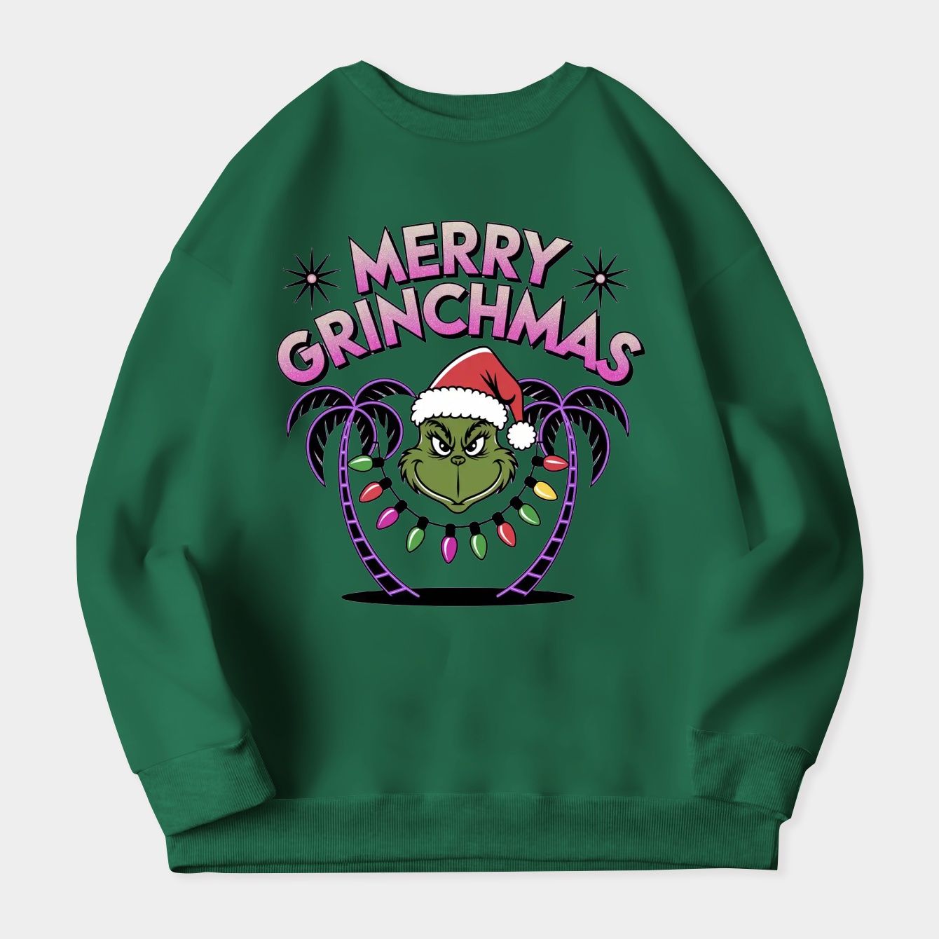 Vaporwave Merry Grinchmas Vibes Women's Plus Size Sweatshirt