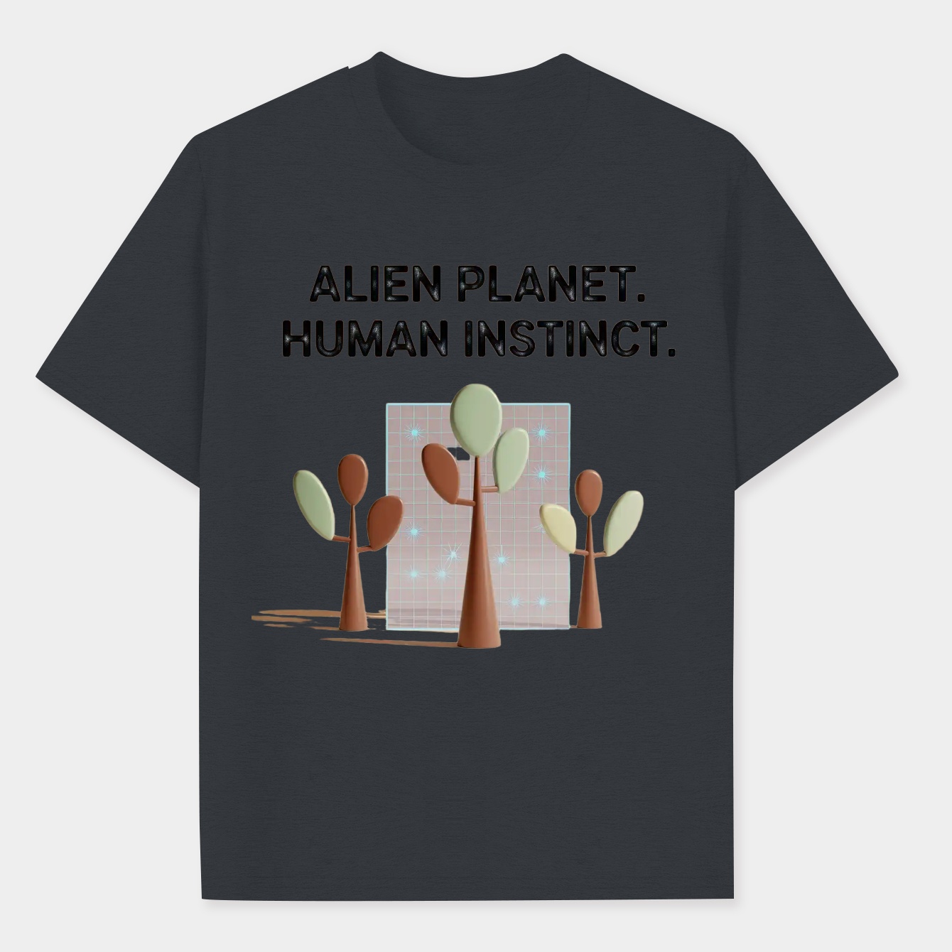 Retro Sci-Fi Trees on Alien World Men's Performance Athletic T-Shirt