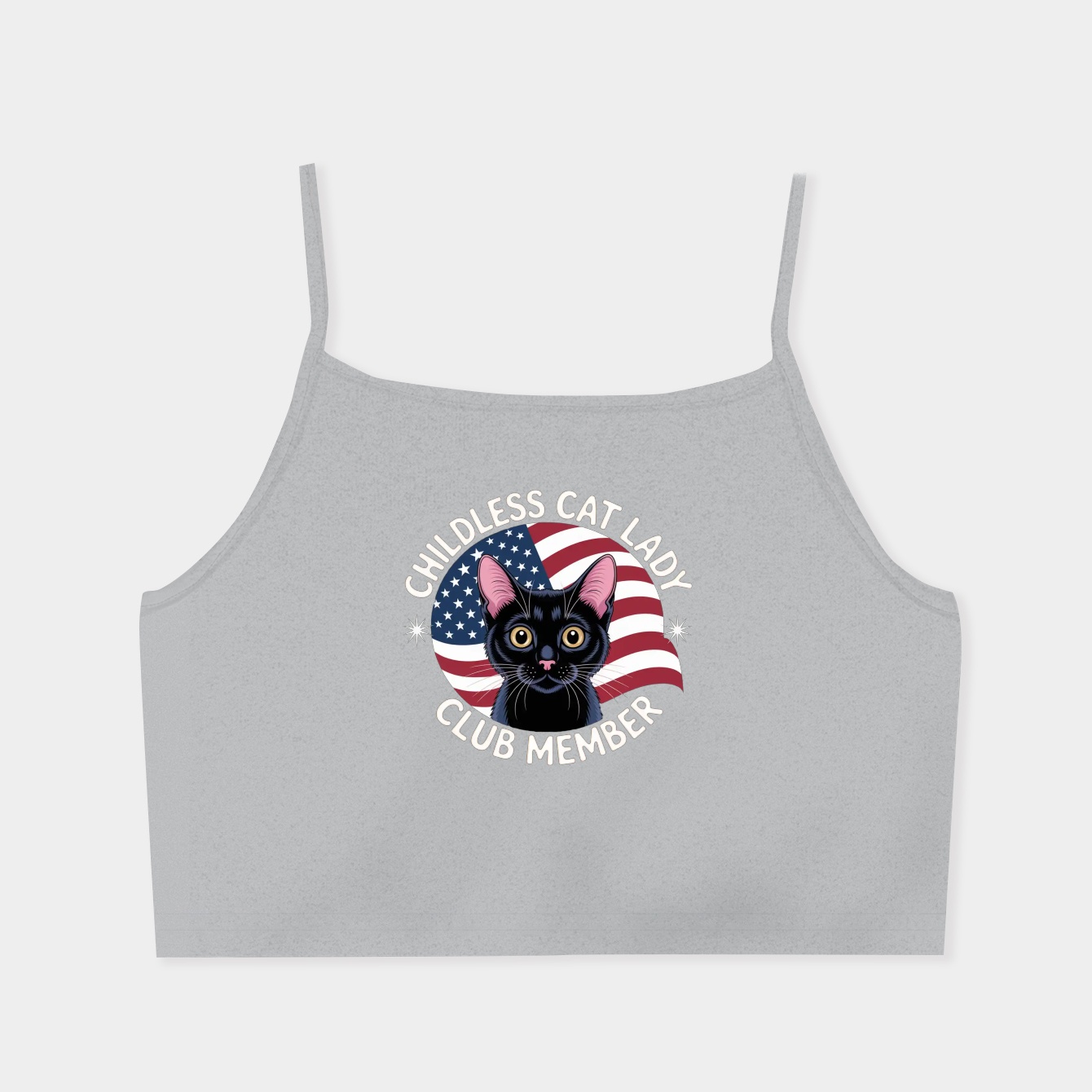 Childless Cat Lady Club Member, Anti-JD Vance, Kamala Harris For President 2024 Women's  Spaghetti Strap Tank Top