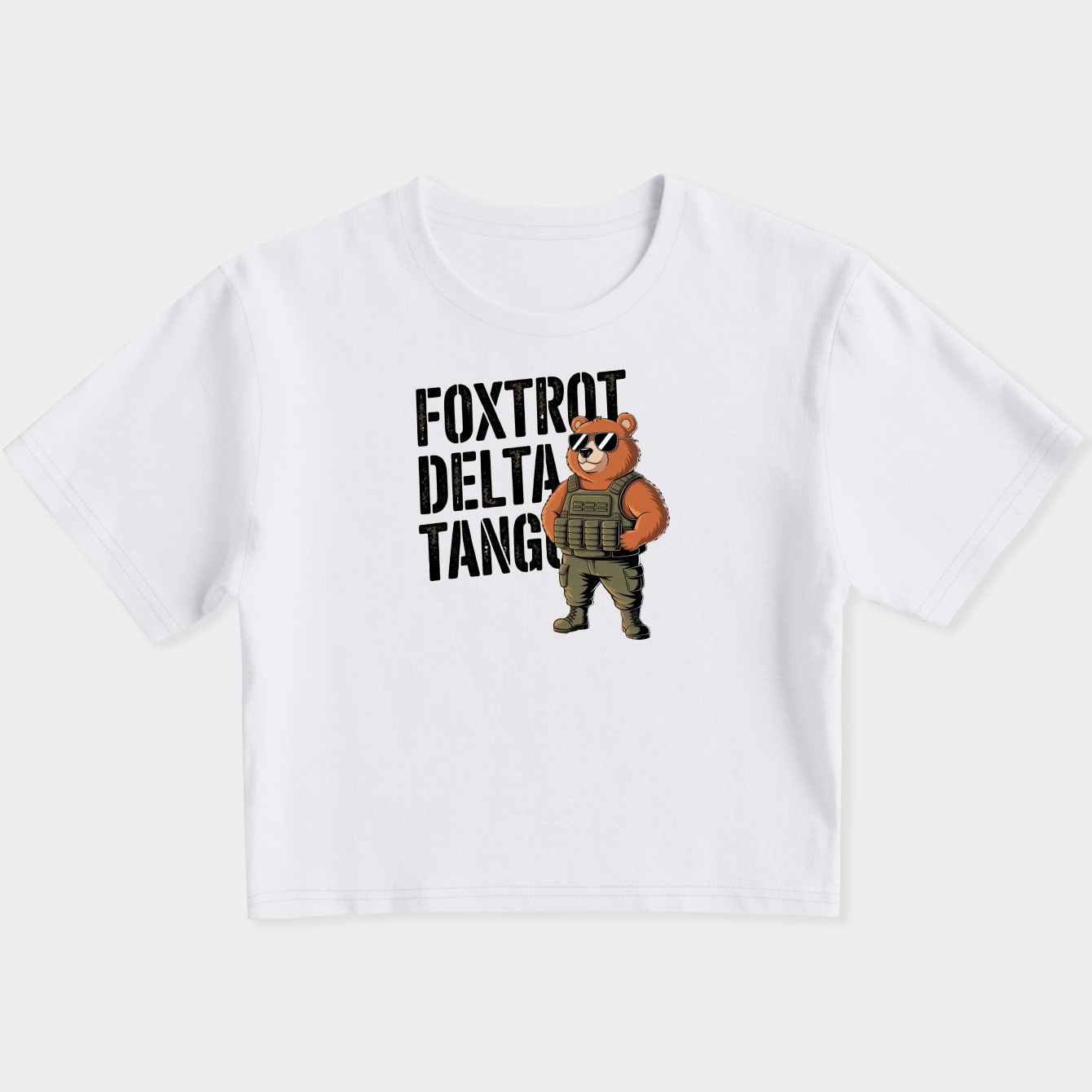 Foxtrot Delta Tango Bear Women's Slim Fit Baby Tee