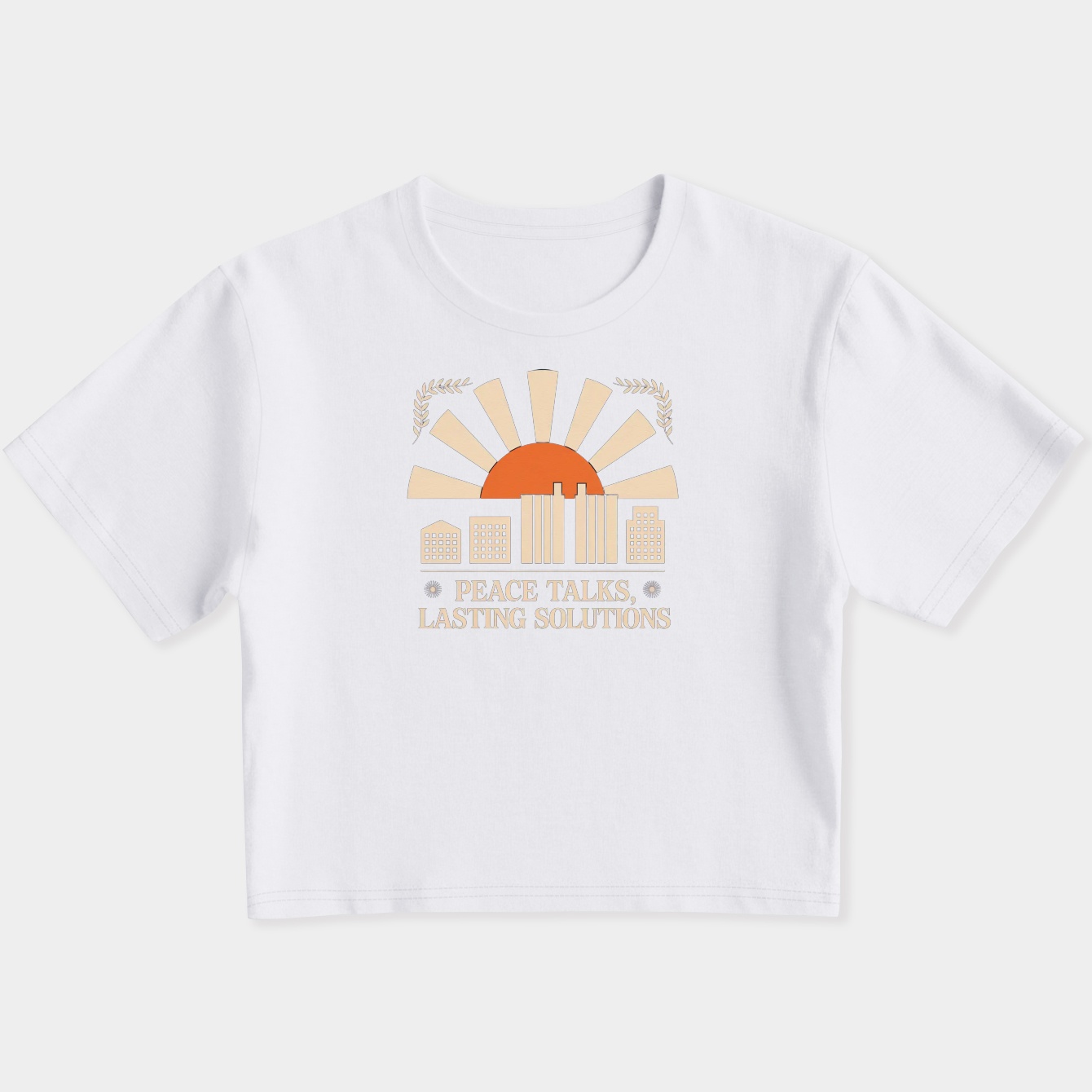 Peace Talks Over Doha Sunrise Women's Slim Fit Baby Tee